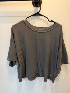 FP Movement by Free People Washed Charcoal Boxy Crop Tee